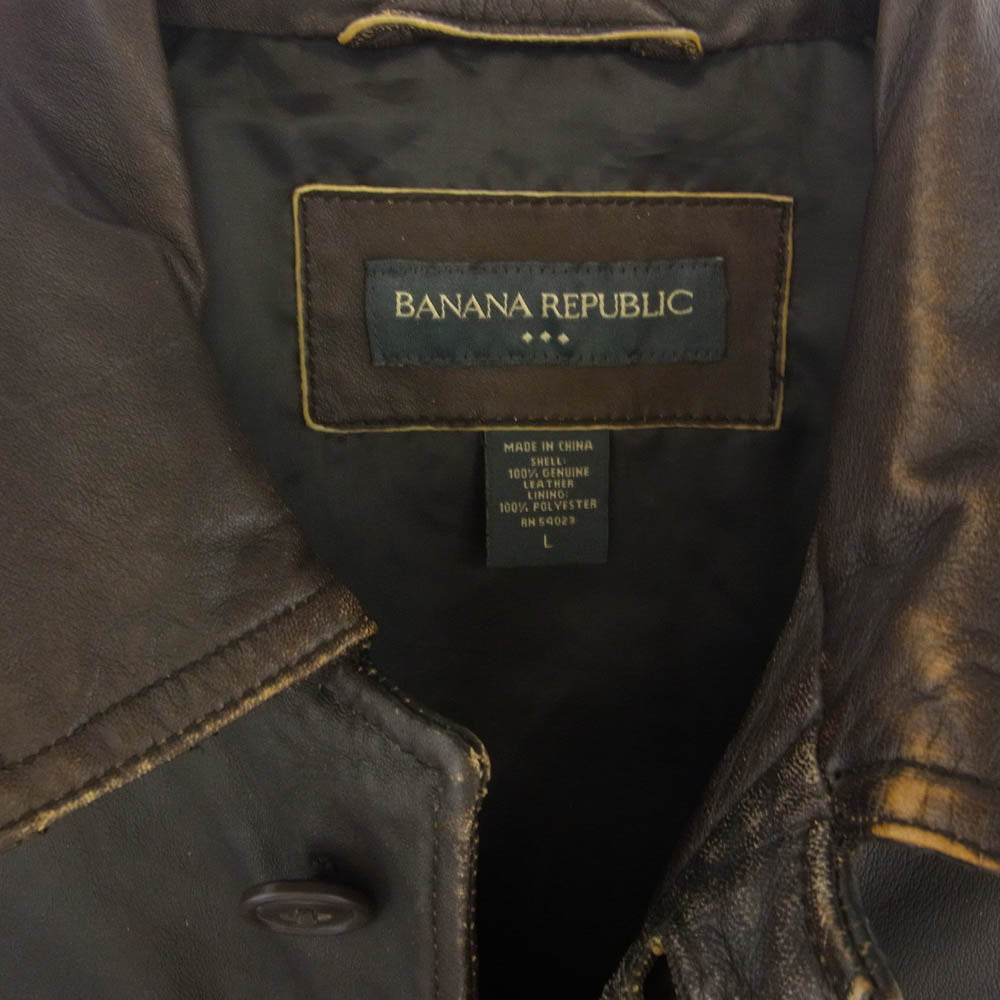 バナナリパブリック 90s 00s レザー ミリタリー ジャケット