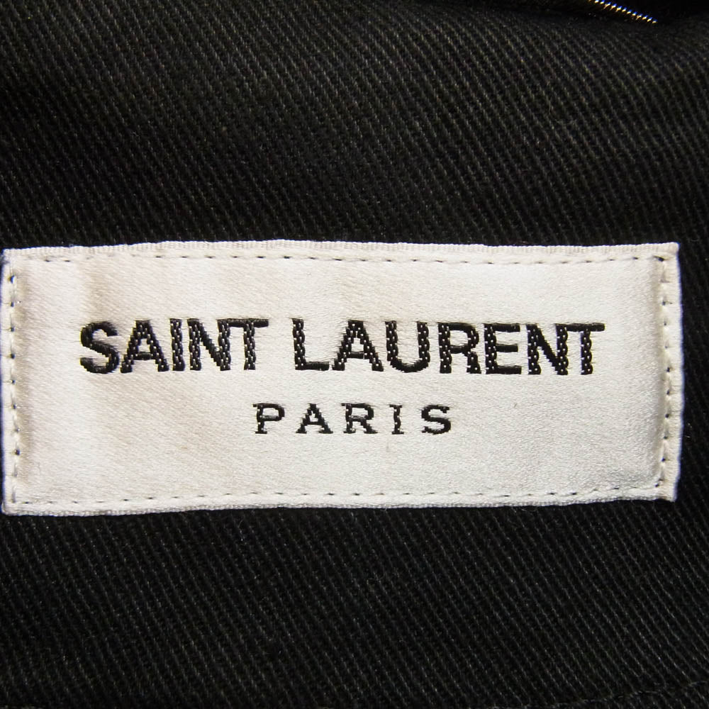 SAINT LAURENT サンローラン V47G 581788 Cotton Zipped Jacket コットン ジップ ジャケット ミリタリー ジャケット ブラック系 48【中古】