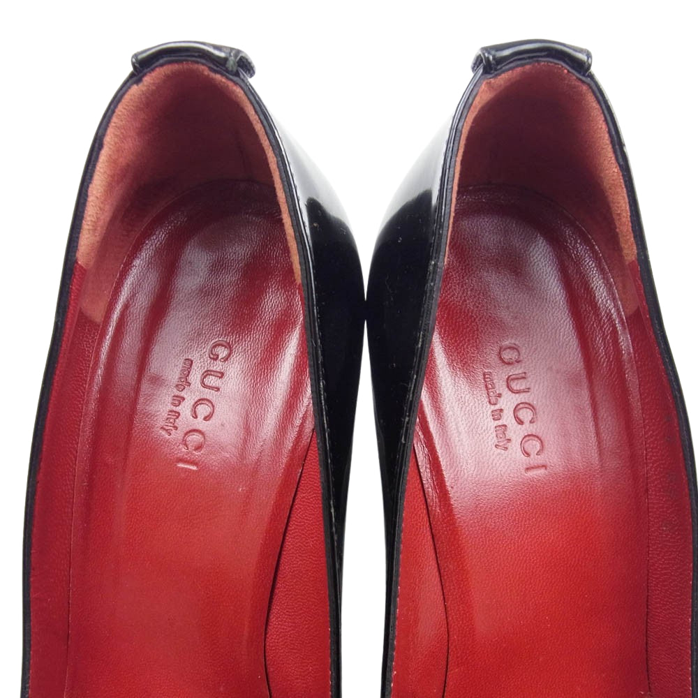 GUCCI グッチ 182111 グッチ ウェッジ ソール パンプス ブラック系 37c【中古】