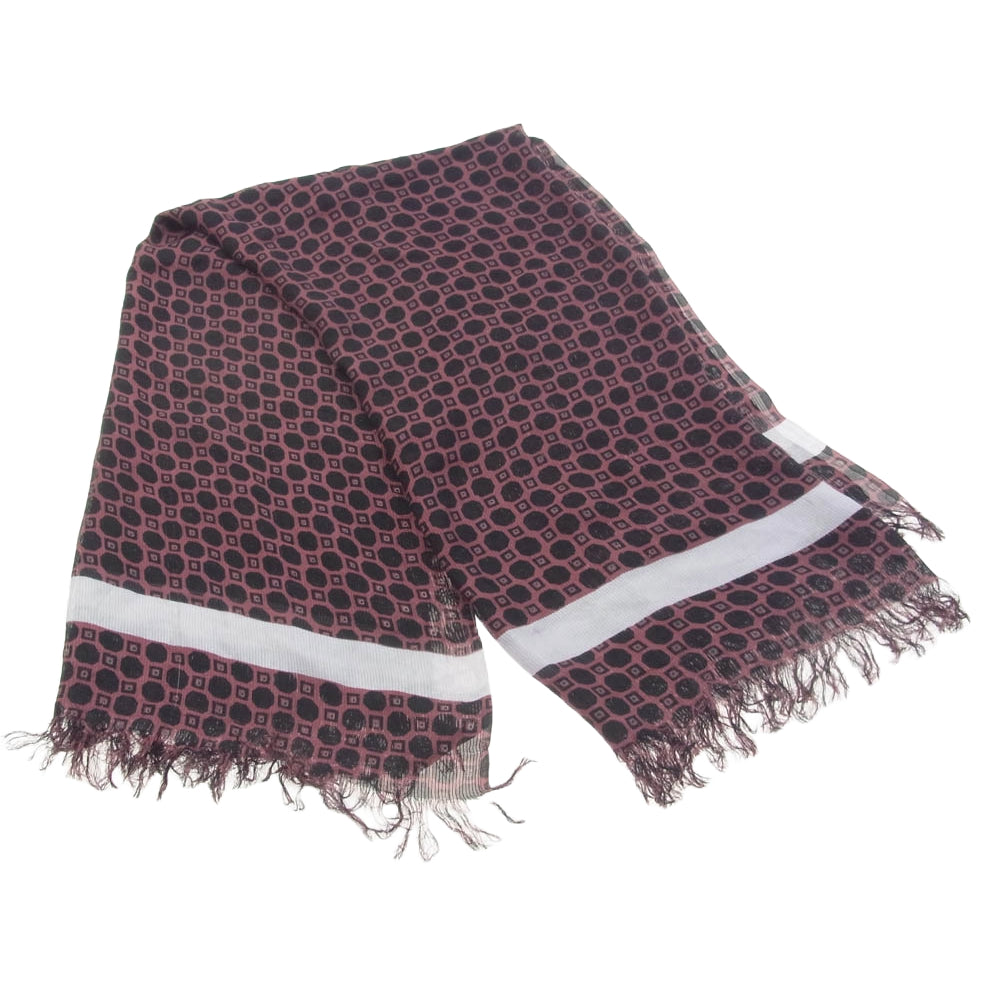 DRIES VAN NOTEN ドリスヴァンノッテン シルク100％ 総柄 フリンジ ストール【中古】