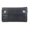 CHROME HEARTS クロムハーツ（原本無） WAVE ウェーブウォレット クロスボールボタン レザー 長財布 ブラック系【中古】
