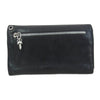 CHROME HEARTS クロムハーツ（原本無） WAVE ウェーブウォレット クロスボールボタン レザー 長財布 ブラック系【中古】