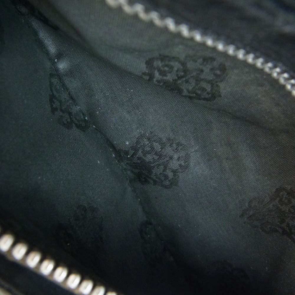 CHROME HEARTS クロムハーツ（原本無） WAVE ウェーブウォレット クロスボールボタン レザー 長財布 ブラック系【中古】