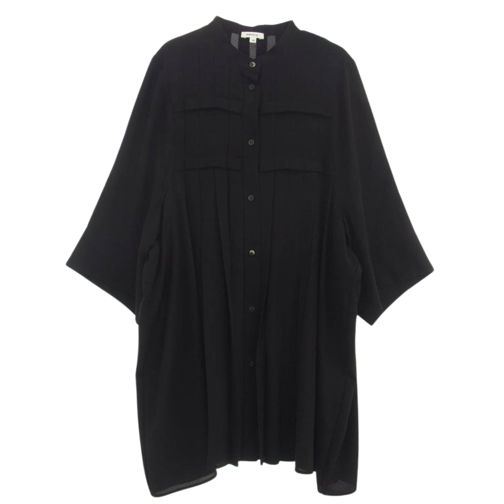 ENFOLD エンフォルド 300GS230-2530 Half sleeve shirt ハーフ スリーブ シャツ ワンピース ブラック系 38【美品】【中古】
