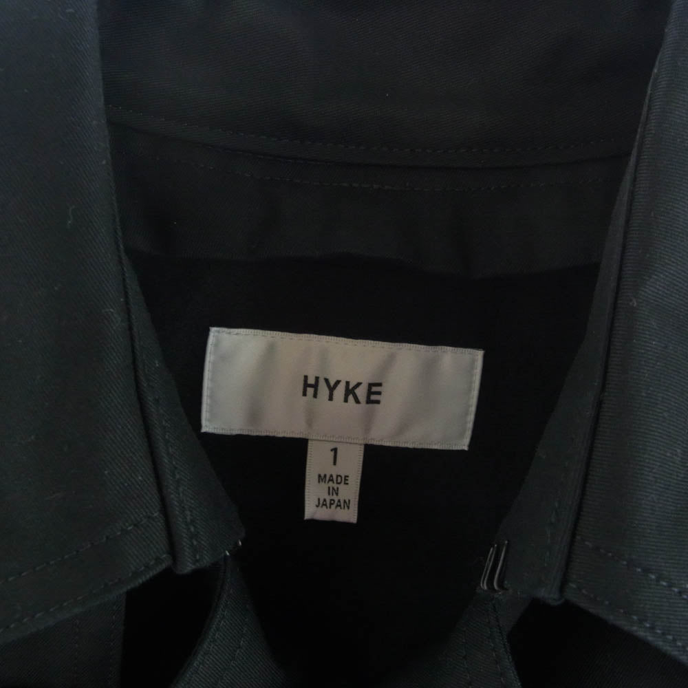 HYKE ハイク 17005 TRENCH COAT トレンチ ロング コート ブラック系 1【美品】【中古】