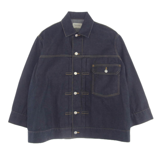beautiful people ビューティフルピープル 1000102017 Selvedge denim THE/a big blouson セルビッチ デニム ビッグ ブルゾン ジャケット ダークネイビー系 34【美品】【中古】