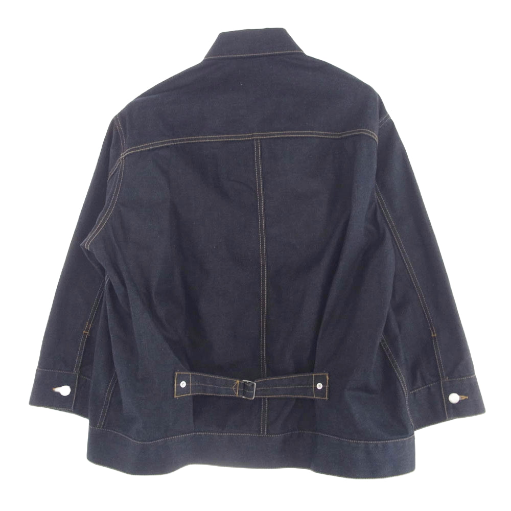 beautiful people ビューティフルピープル 1000102017 Selvedge denim THE/a big blouson セルビッチ デニム ビッグ ブルゾン ジャケット ダークネイビー系 34【美品】【中古】