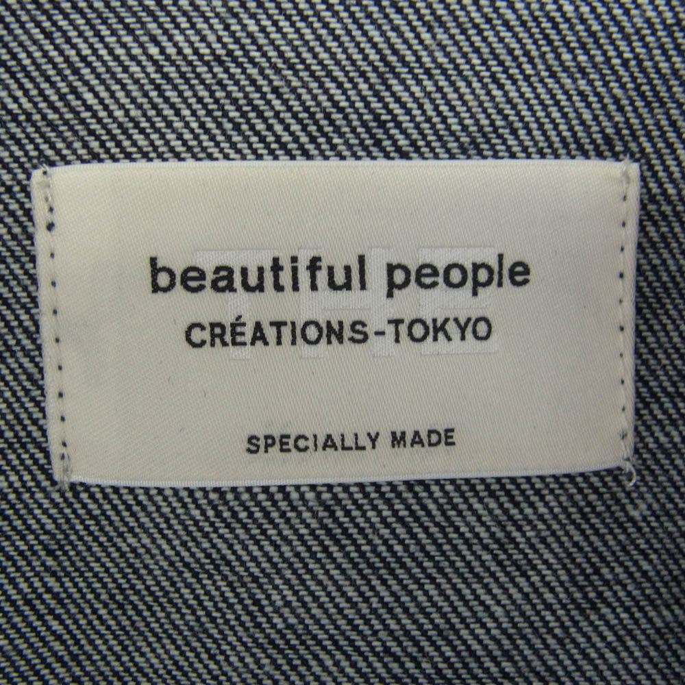 beautiful people ビューティフルピープル 1000102017 Selvedge denim THE/a big blouson セルビッチ デニム ビッグ ブルゾン ジャケット ダークネイビー系 34【美品】【中古】