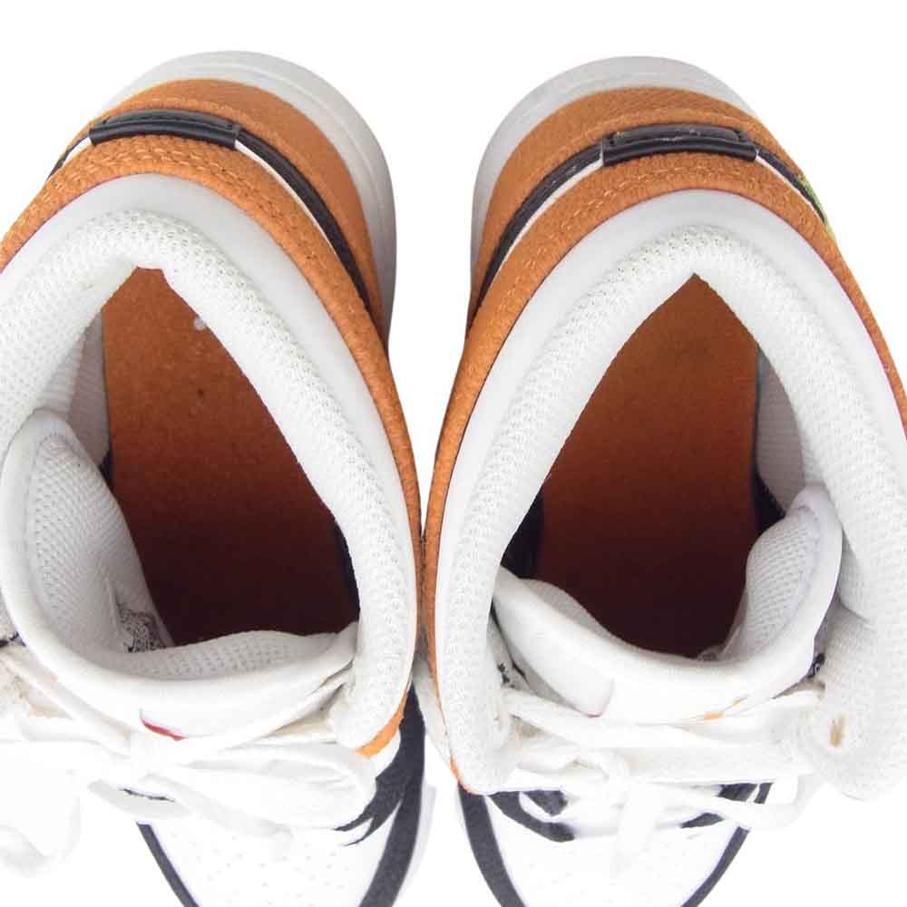 NIKE ナイキ DQ8390-100 GS Air Jordan 1 Mid エアジョーダン1 ミッド Floral Embroidery フローラル エンブロイダリー ハイカットスニーカー ブラック系 ホワイト系 オレンジ系 22.5cm【中古】