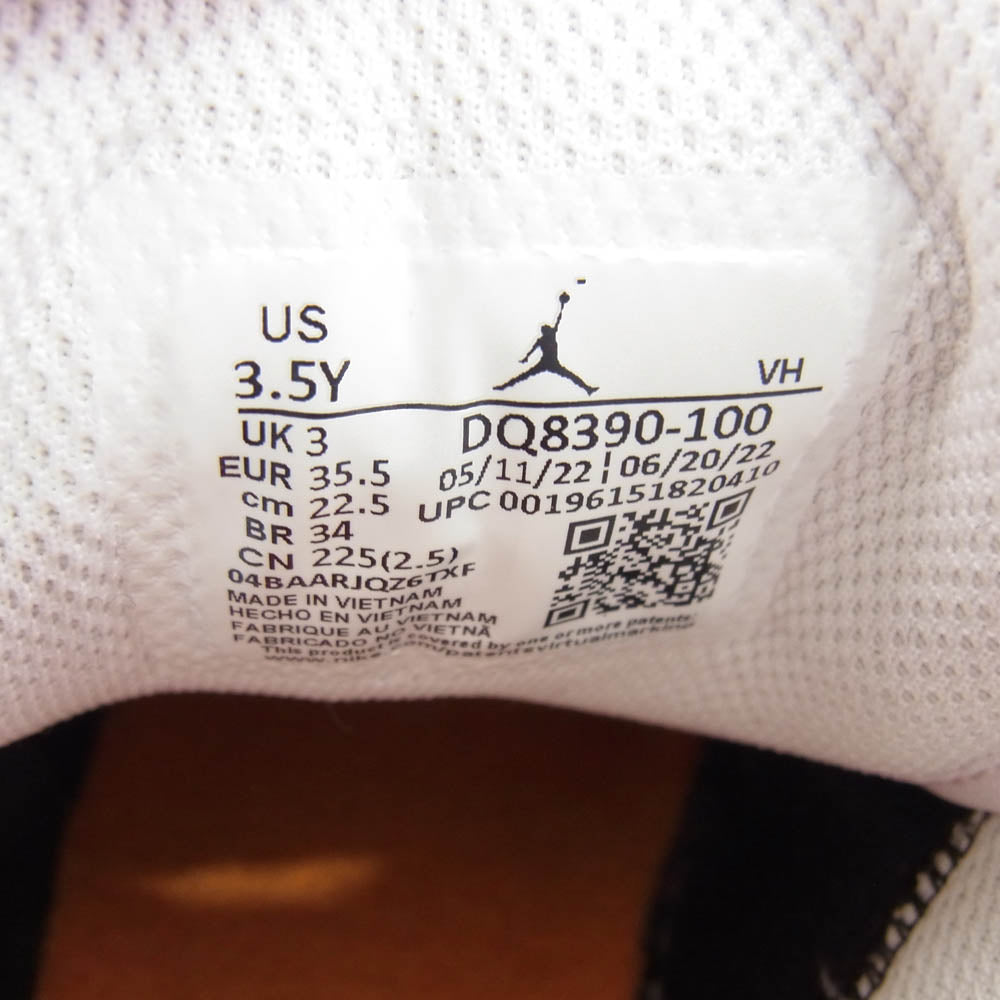 NIKE ナイキ DQ8390-100 GS Air Jordan 1 Mid エアジョーダン1 ミッド Floral Embroidery フローラル エンブロイダリー ハイカットスニーカー ブラック系 ホワイト系 オレンジ系 22.5cm【中古】