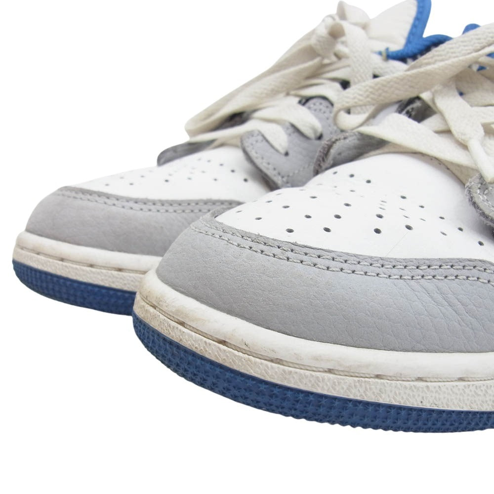 NIKE ナイキ DQ8390-100 GS Air Jordan 1 Low True Blue エアジョーダン1 ロー トゥルー ブルー ローカット スニーカー ホワイト系 グレー系 ブルー系 22.5cm【中古】