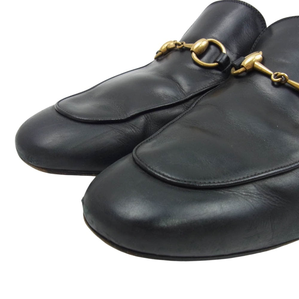 GUCCI グッチ 426219 ホースビット レザー ローファー スリッポン サンダル ブラック系 10【中古】
