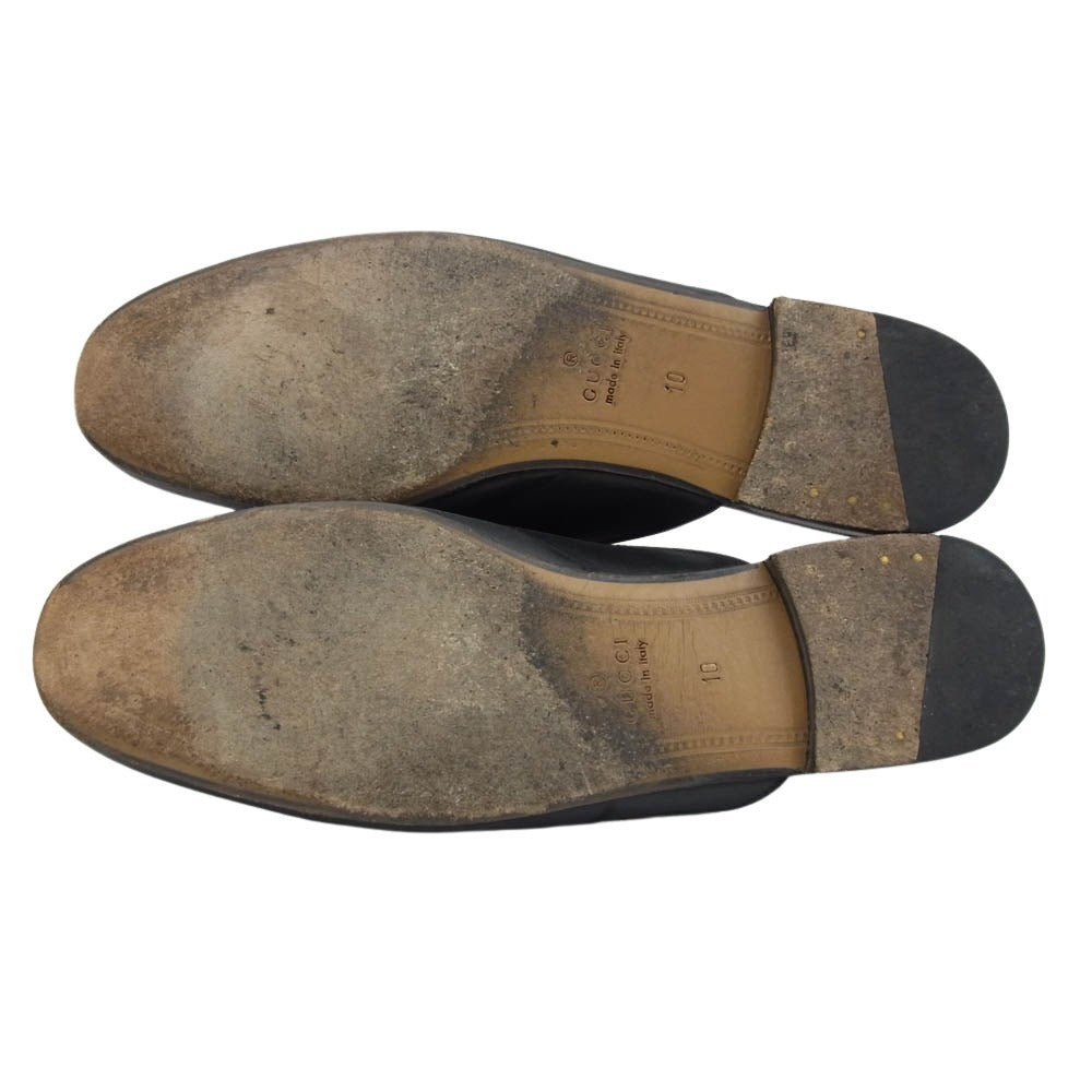 GUCCI グッチ 426219 ホースビット レザー ローファー スリッポン サンダル ブラック系 10【中古】