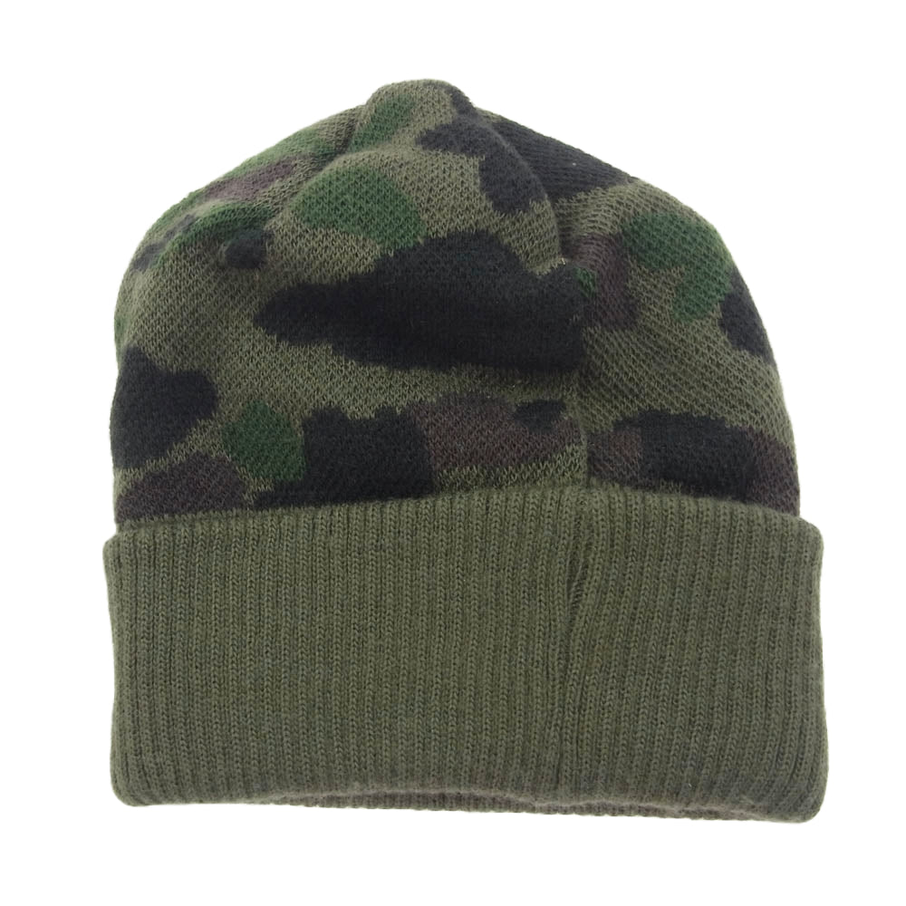 A BATHING APE アベイシングエイプ カモ ニットキャップ F【中古】