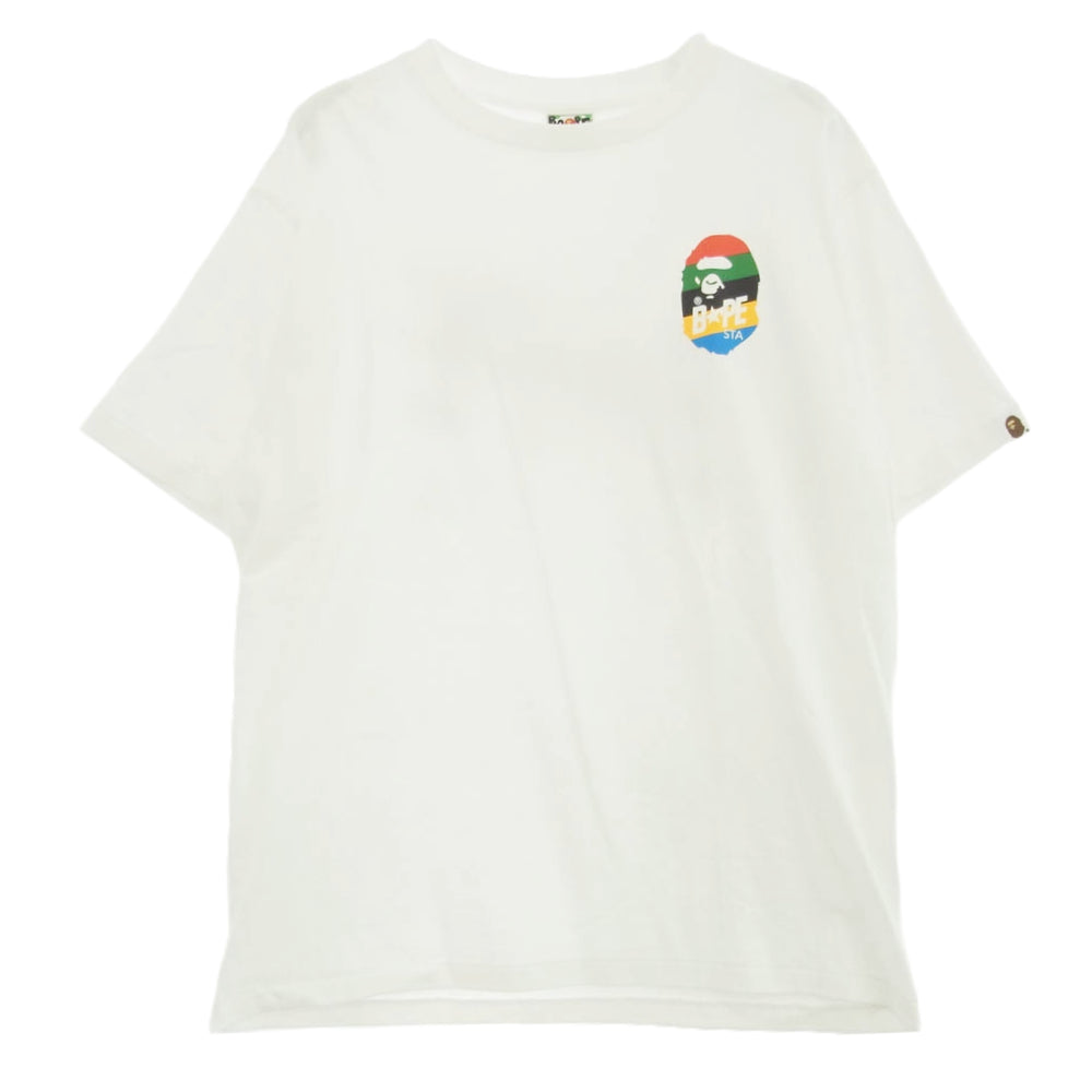 A BATHING APE アベイシングエイプ 001TEG301090X BAPE プリント Tシャツ カットソー 半袖 ホワイト ホワイト系 L【中古】