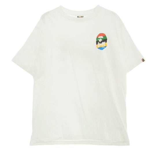 A BATHING APE アベイシングエイプ 001TEG301090X BAPE プリント Tシャツ カットソー 半袖 ホワイト ホワイト系 L【中古】