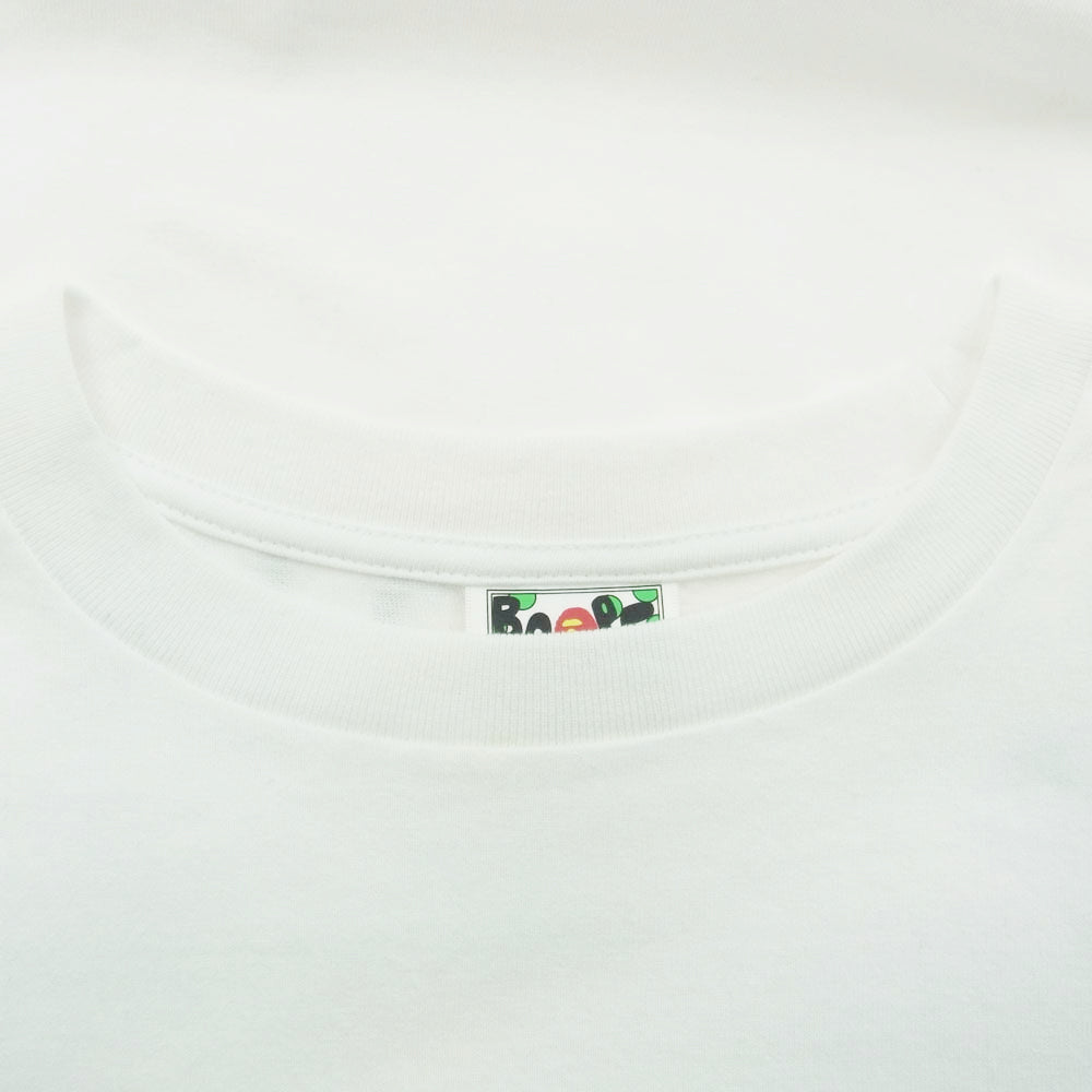 A BATHING APE アベイシングエイプ 001TEG301090X BAPE プリント Tシャツ カットソー 半袖 ホワイト ホワイト系 L【中古】