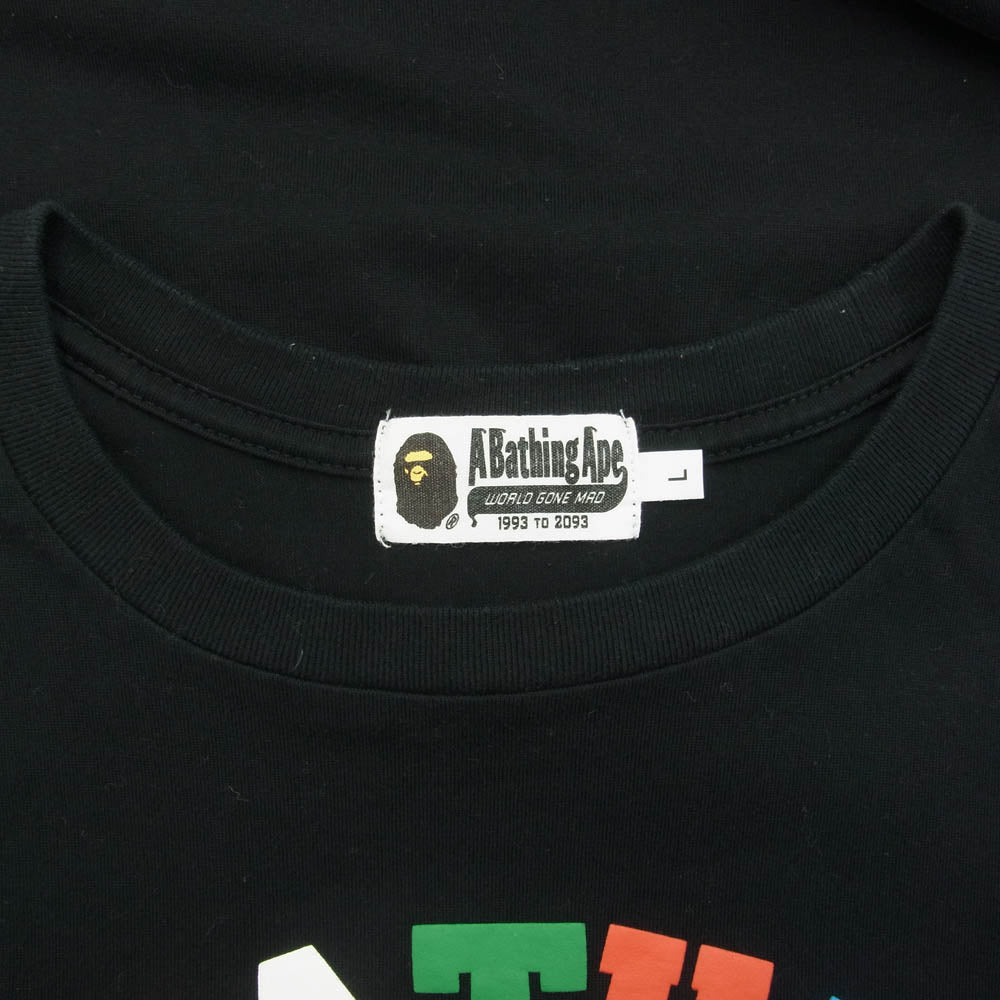 A BATHING APE アベイシングエイプ 001CSG301004X BAPE プリント Tシャツ カットソー 半袖 マルチカラー ブラック系 L【中古】