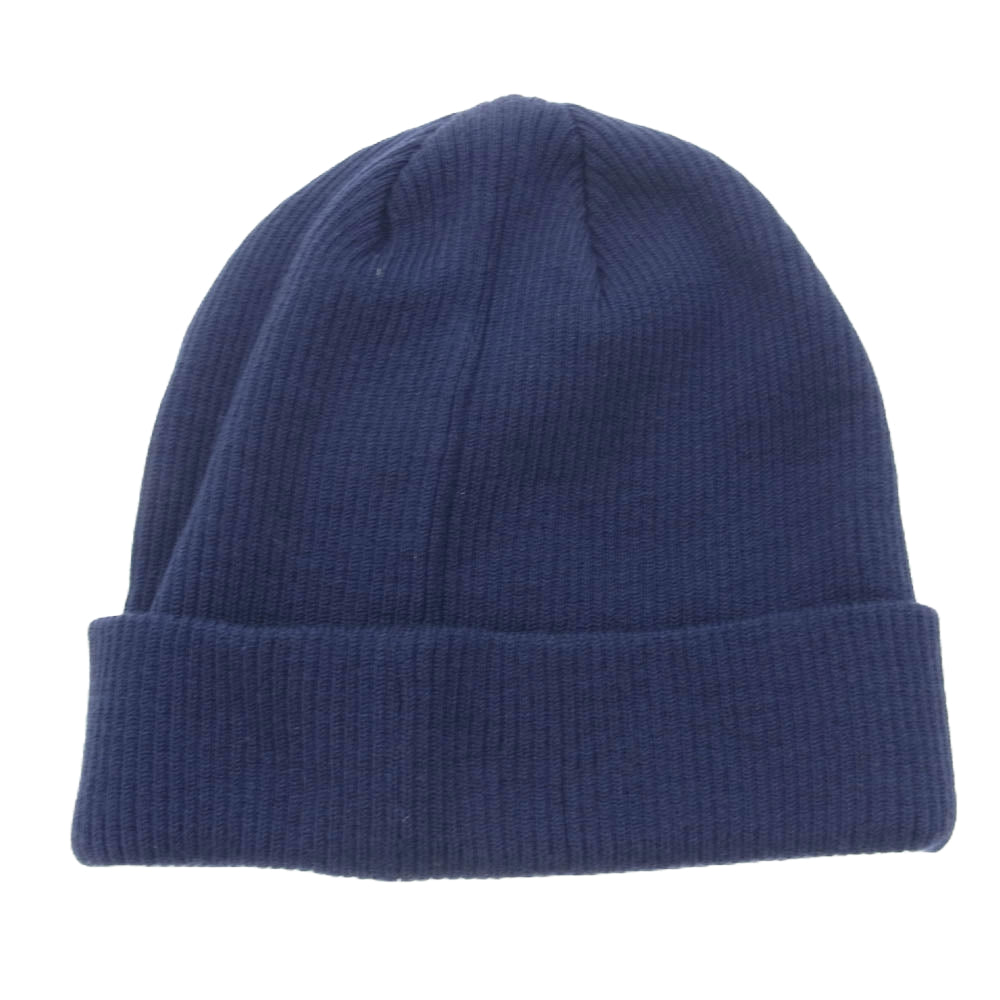 A BATHING APE アベイシングエイプ BAPE ボア ワッペン ニットキャップ ネイビー ネイビー系 F【中古】