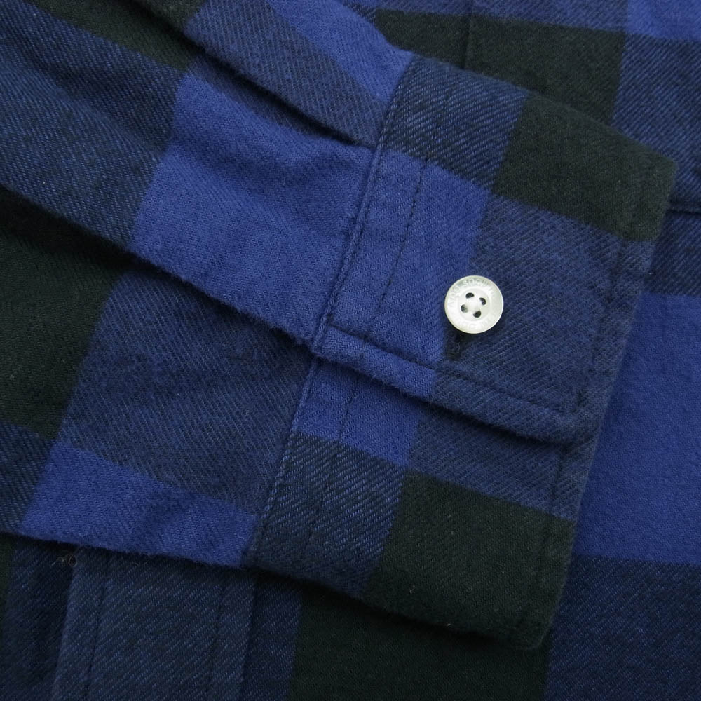 A BATHING APE アベイシングエイプ 001SHK301004Ｍ コットン チェック 刺繍 リラックス フィット シャツ ブルー系 ブラック系 S【中古】