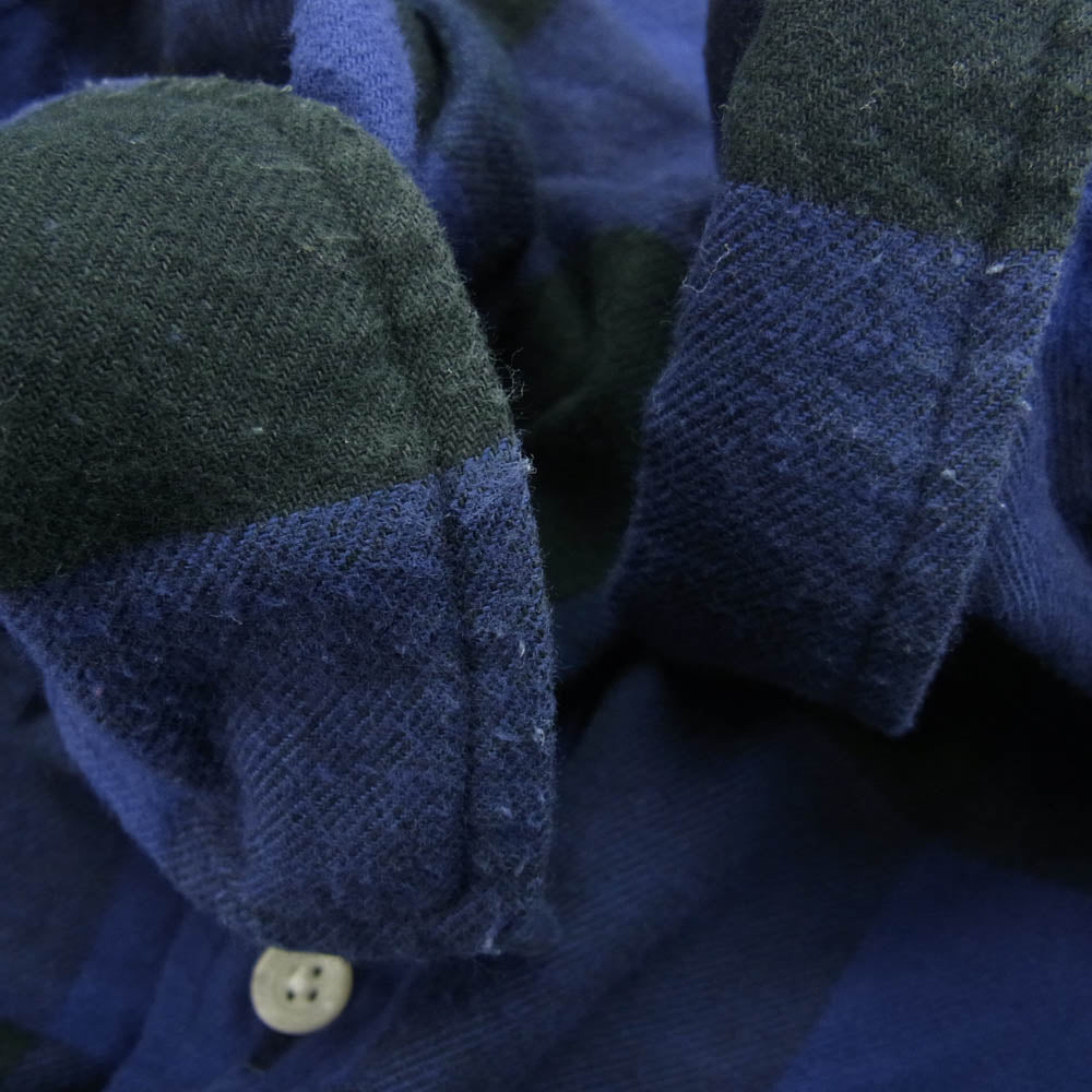 A BATHING APE アベイシングエイプ 001SHK301004Ｍ コットン チェック 刺繍 リラックス フィット シャツ ブルー系 ブラック系 S【中古】