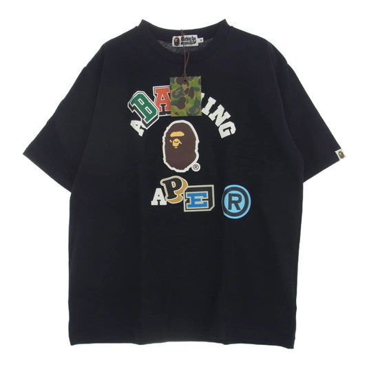 A BATHING APE アベイシングエイプ 001CSI301001M プリント Tシャツ カットソー 半袖 ブラック系 M【新古品】【未使用】【中古】