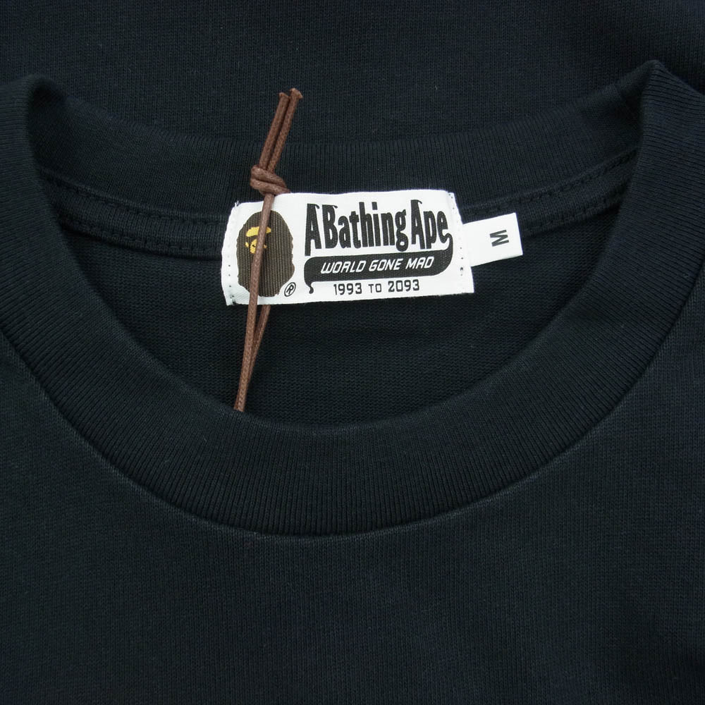 A BATHING APE アベイシングエイプ 001CSI301001M プリント Tシャツ カットソー 半袖 ブラック系 M【新古品】【未使用】【中古】