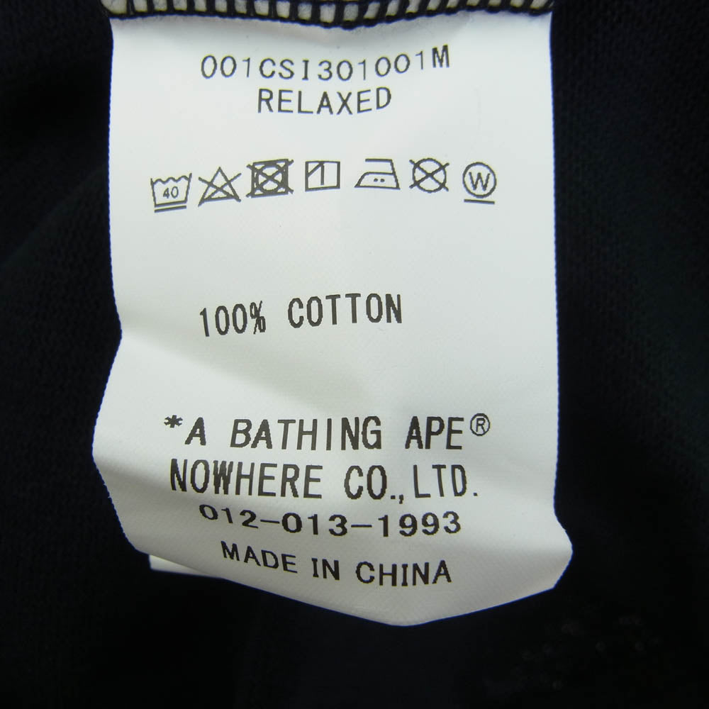 A BATHING APE アベイシングエイプ 001CSI301001M プリント Tシャツ カットソー 半袖 ブラック系 M【新古品】【未使用】【中古】