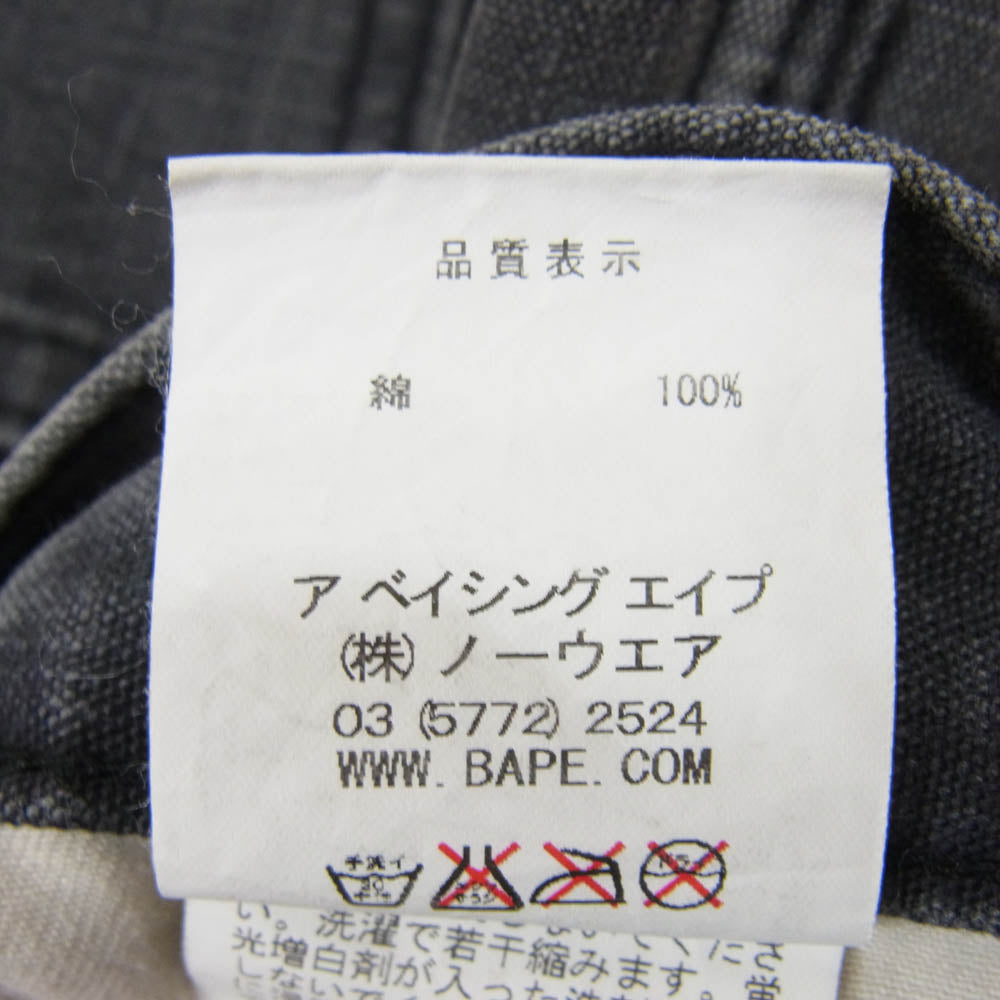 A BATHING APE アベイシングエイプ 001PT0301002X BAPE FACE PAINTER PANTS フェイス プリント ペインター パンツ ブラック系 L【中古】