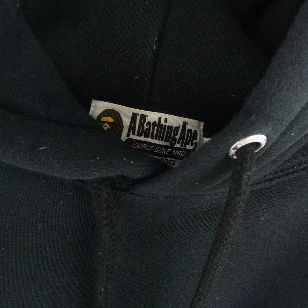 A BATHING APE アベイシングエイプ 001PPG201011X USS バック ワッペン ロゴ パッチ プルオーバー パーカー ブラック ブラック系 L【中古】