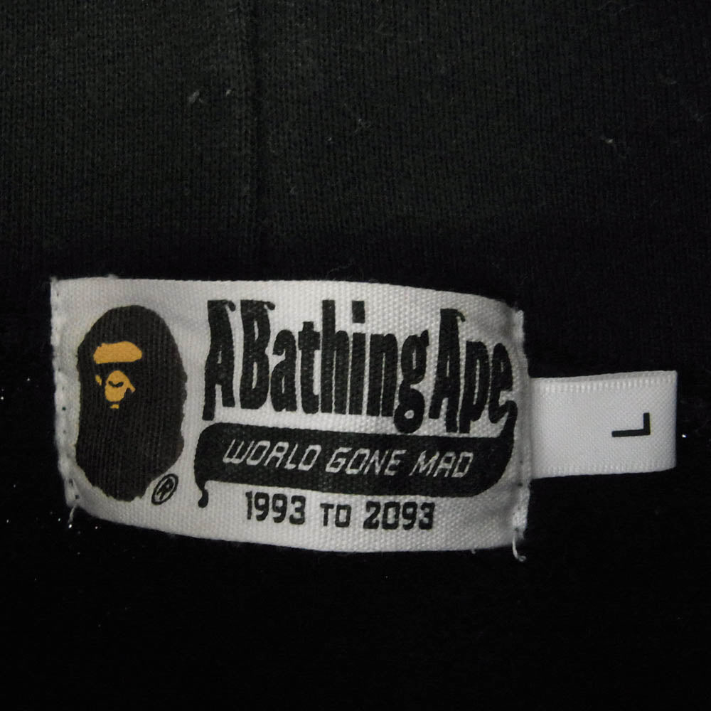 A BATHING APE アベイシングエイプ 001PPG201011X USS バック ワッペン ロゴ パッチ プルオーバー パーカー ブラック ブラック系 L【中古】