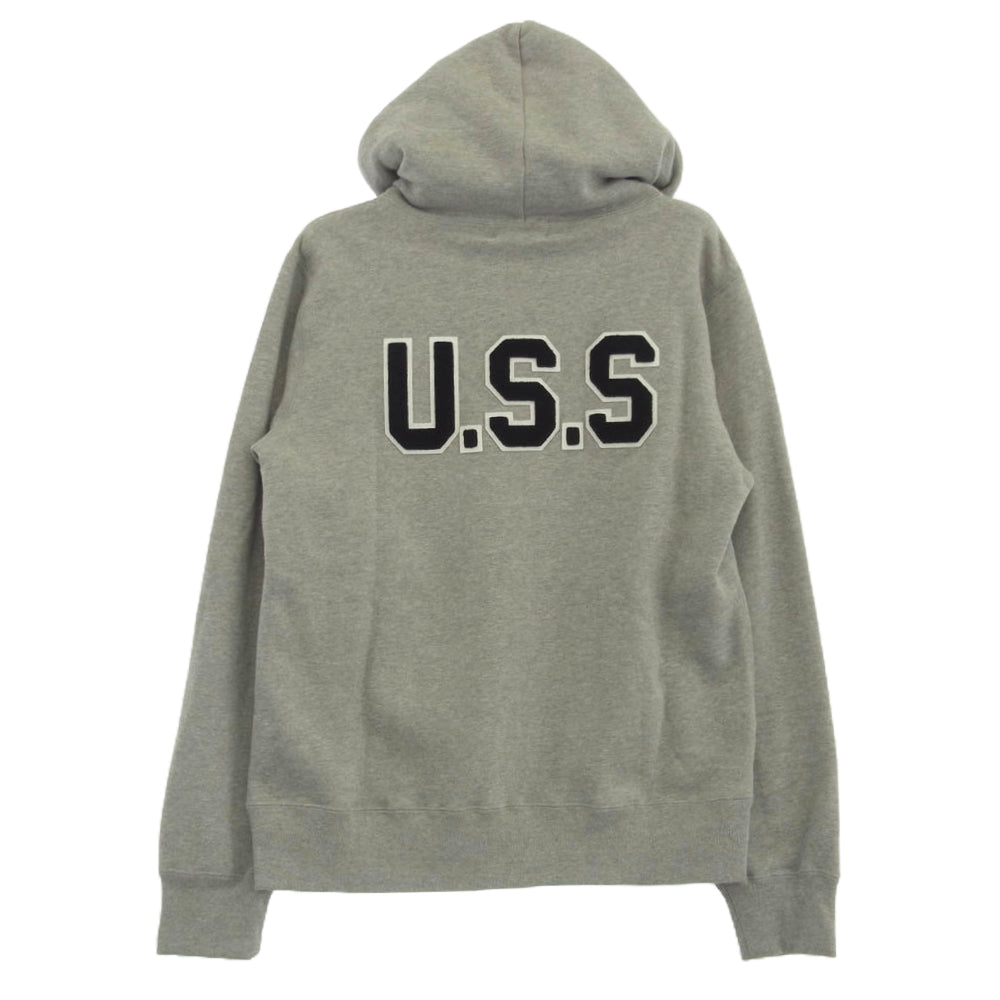 A BATHING APE アベイシングエイプ 001PPG201011X USS バック ワッペン ロゴ パッチ プルオーバー パーカー グレー グレー系 L【中古】