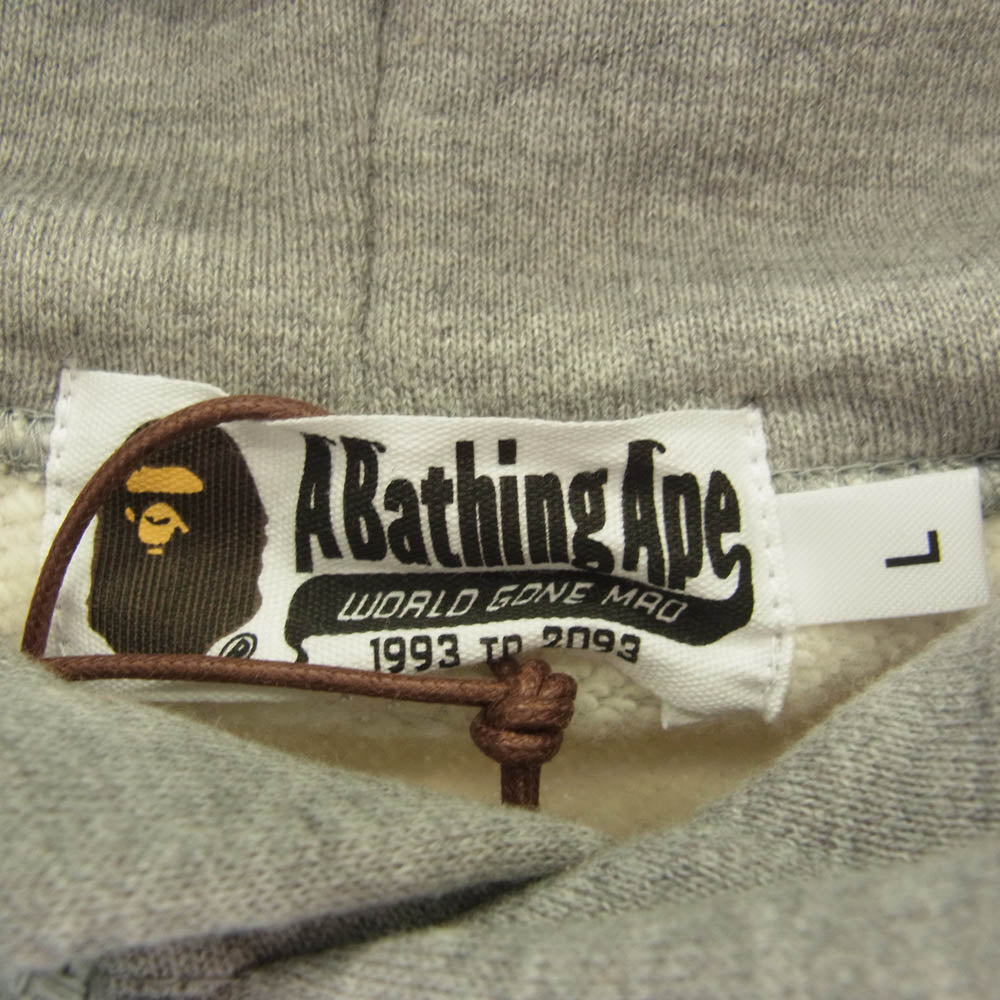 A BATHING APE アベイシングエイプ 001PPG201011X USS バック ワッペン ロゴ パッチ プルオーバー パーカー グレー グレー系 L【中古】