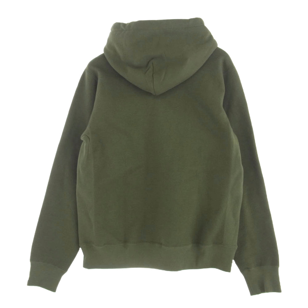 A BATHING APE アベイシングエイプ 001PPF701002X プリント 裏起毛 プルオーバー パーカー グリーン カーキ系 L【中古】