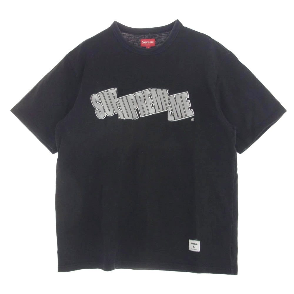 Supreme シュプリーム 21SS Cut Logo S/S Top カット ロゴ 半袖 Tシャツ ブラック L ブラック系 L【中古】