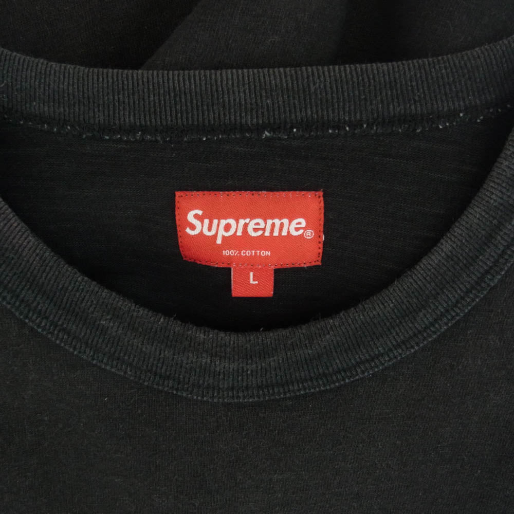 Supreme シュプリーム 21SS Cut Logo S/S Top カット ロゴ 半袖 Tシャツ ブラック L ブラック系 L【中古】