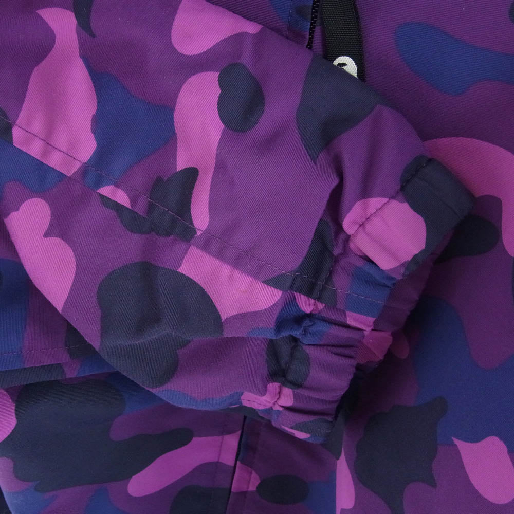 A BATHING APE アベイシングエイプ 001LJG301007X COLOR CAMO SHARK HOODIE JACKET カラーカモフラ シャークパーカー ジャケット パープル系 XL【中古】
