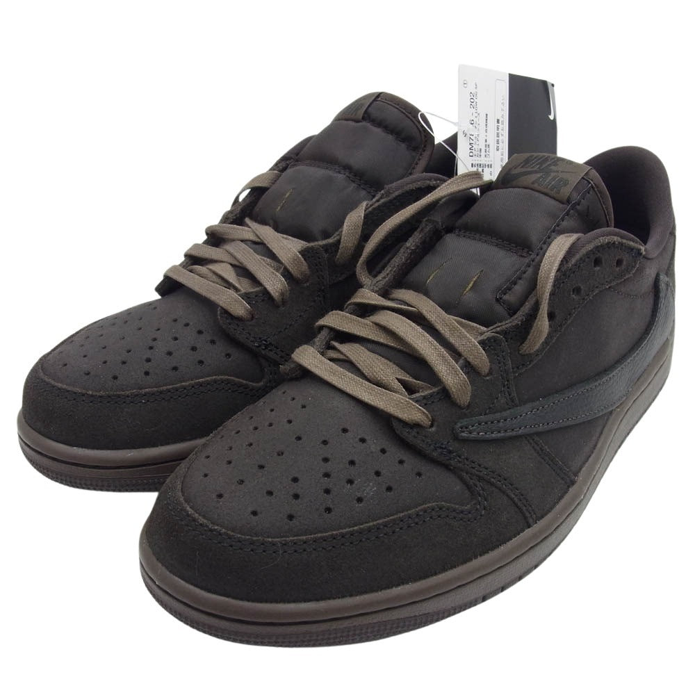 NIKE ナイキ DM7866-202 【フェイクバスターズ鑑定済】Travis Scott × Air Jordan 1 Low OG SP Velvet Brown and Dark Mocha トラヴィススコット × エアジョーダン 1 ロー スニーカー ブラウン系 26.5cm【新古品】【未使用】【中古】