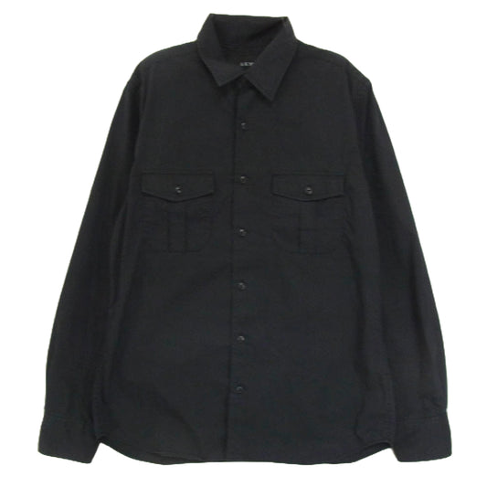 AKM エイケイエム S106 CNP058 BIO AIR COTTON FRENCH ARMY SHIRTS 長袖 シャツ ブラック系 L【中古】