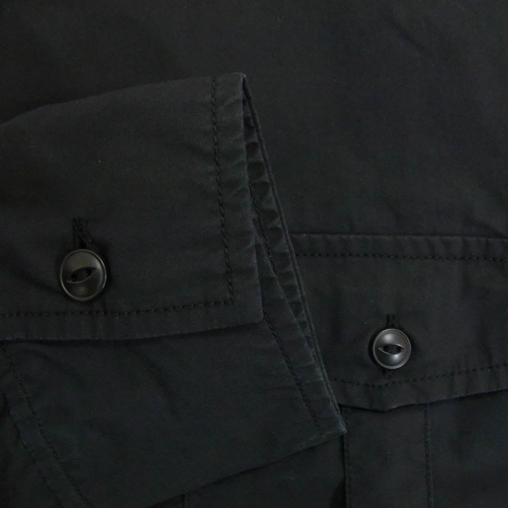 AKM エイケイエム S106 CNP058 BIO AIR COTTON FRENCH ARMY SHIRTS 長袖 シャツ ブラック系 L【中古】