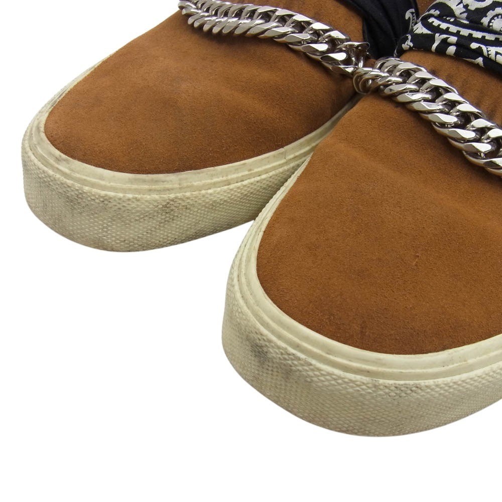 AMIRI アミリ SLIP ON BANDANA LTH バンダナ チェーン スエード スリッポン スニーカー ブラウン系 42【中古】