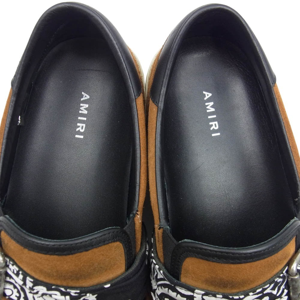 AMIRI アミリ SLIP ON BANDANA LTH バンダナ チェーン スエード スリッポン スニーカー ブラウン系 42【中古】