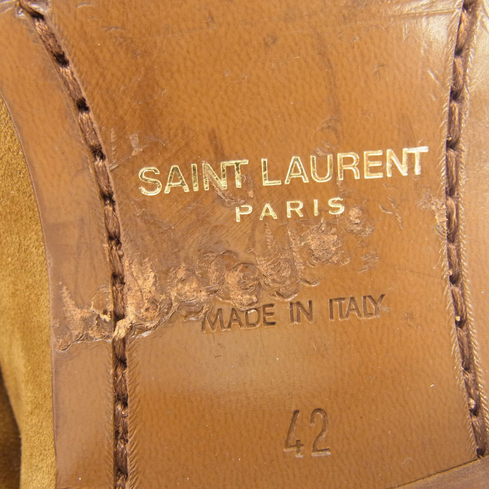 SAINT LAURENT サンローラン 592017 スエード チェルシー サイドゴアブーツ ライトブラウン系 42【中古】