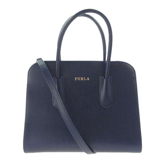 Furla フルラ MAE マエ 2WAY ショルダー バッグ ハンド バッグ ネイビー系【中古】