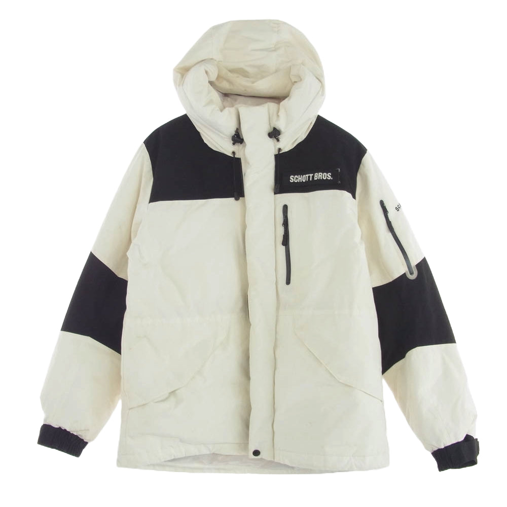 schott ショット 3192036 2TONE DOWN PARKA ツートーン ダウンパーカー ダウンジャケット ホワイト系 XL【中古】
