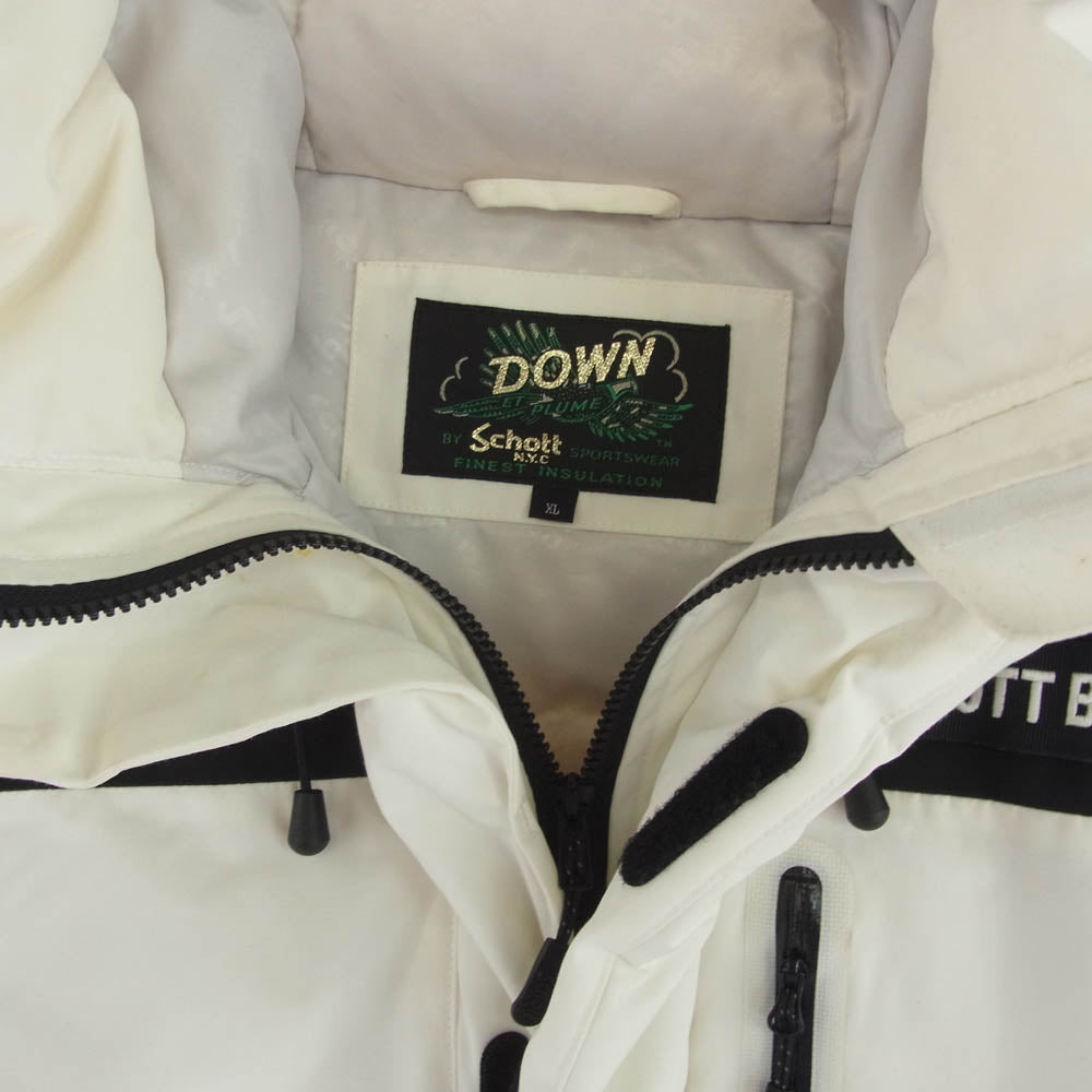 schott ショット 3192036 2TONE DOWN PARKA ツートーン ダウンパーカー ダウンジャケット ホワイト系 XL【中古】