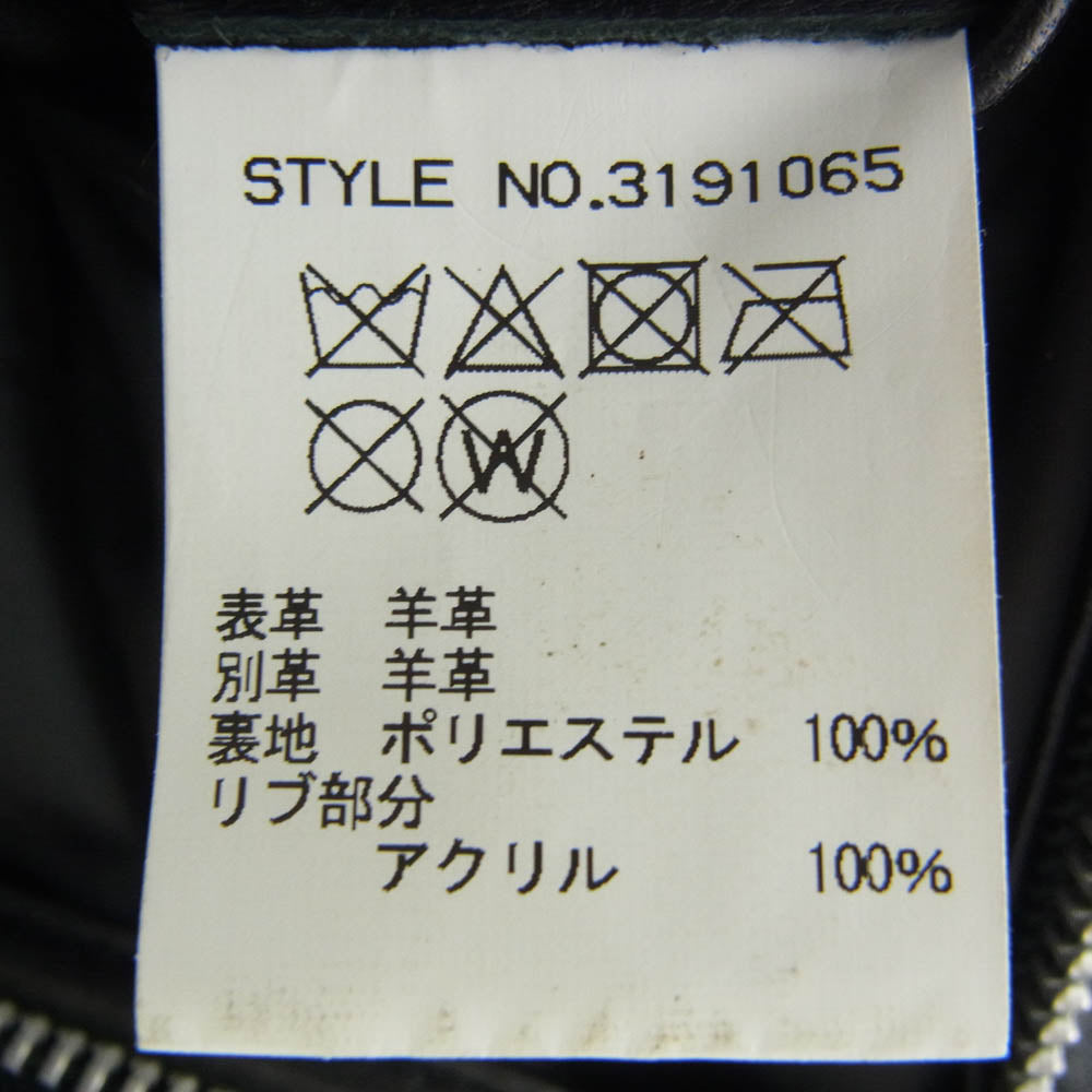 schott ショット 3191065 LEATHER TRACK JACKET シープレザー ワンスター サイドライン トラックジャケット ブラック系 L【中古】