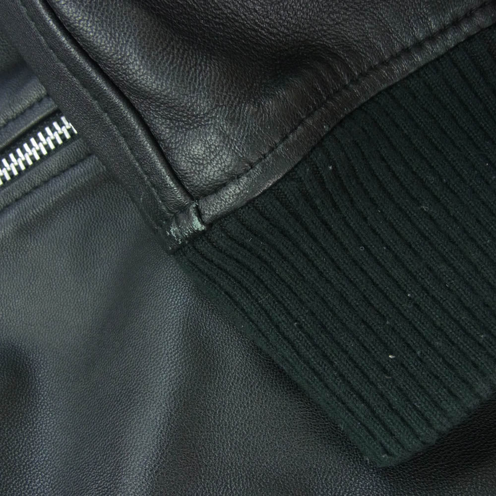 schott ショット 3191065 LEATHER TRACK JACKET シープレザー ワンスター サイドライン トラックジャケット ブラック系 L【中古】