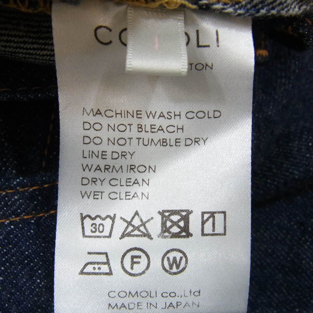 COMOLI コモリ 21SS T01-03006 デニム 5P パンツ デニムパンツ インディゴブルー系 1【中古】