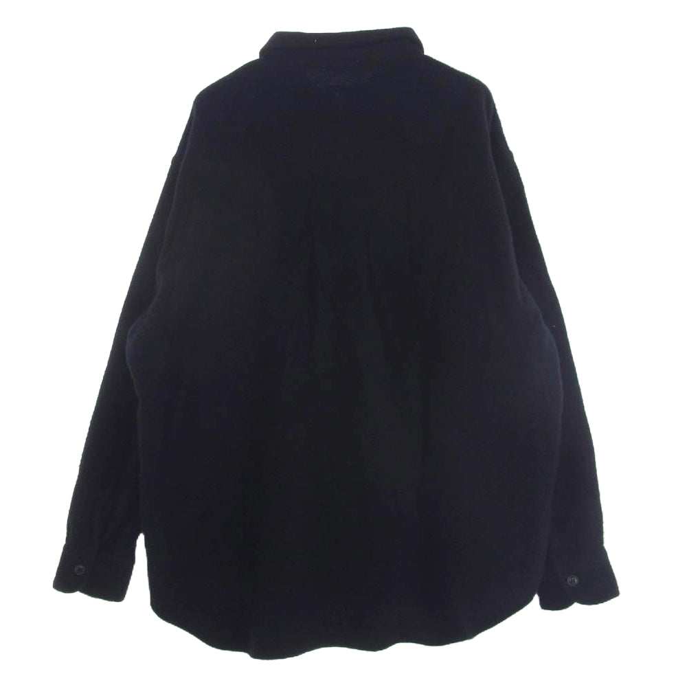 COMOLI コモリ 23AW Y03-02010 縮絨 ウール ハーフジップ シャツ プルオーバー ブラック系 3【中古】